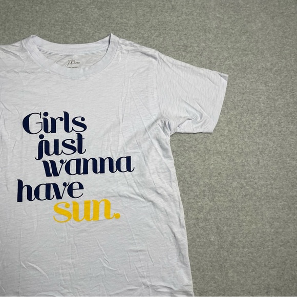 J. Crew Shirt Womens Small White Short Sleeve Tee Graphic Print Casual Adult - Picture 3 of 13